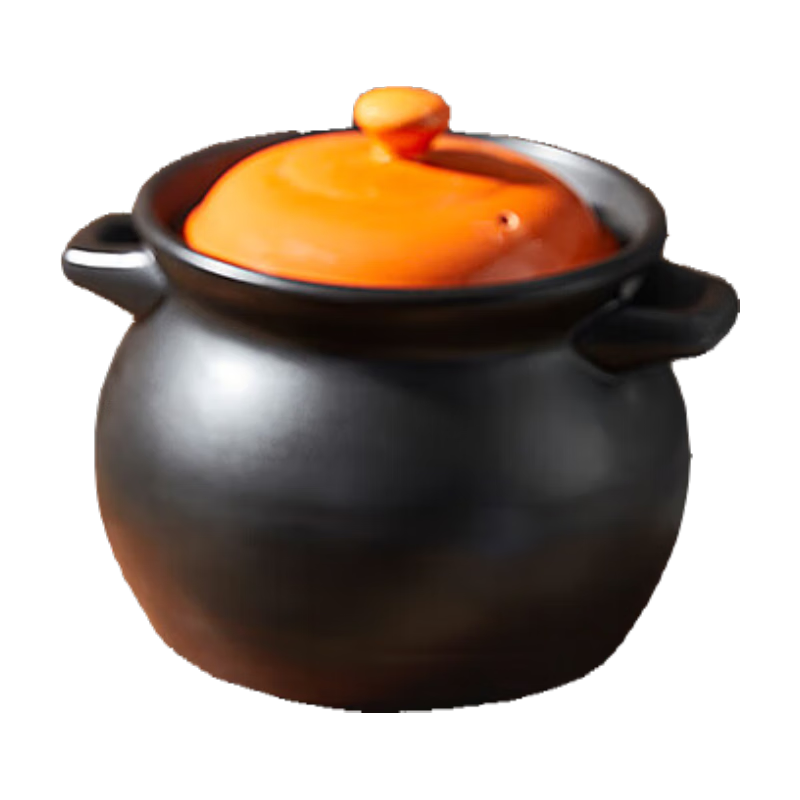JD Original Ceramic Casserole Pot, Soup Pot, Stew Pot, Health-Preserving Pot, High Temperature Resistant, Crack-Resistant, Suitable for Open Flame And Gas Stove, 4.8L Capacity