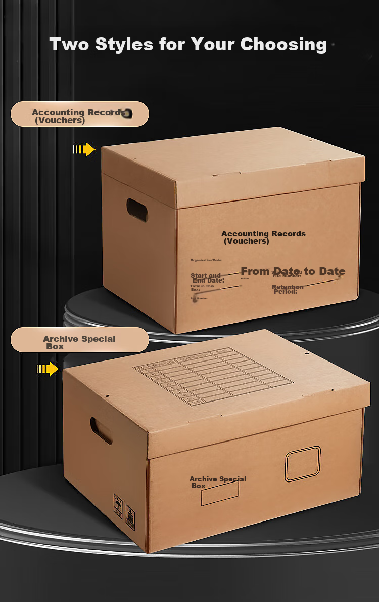 TANGO Accounting Voucher Box, 46*33*25cm, 5 Pieces/pack, 3-Layer Reinforced, Double-Layer Base Plate, Office Supplies Invoice 4
