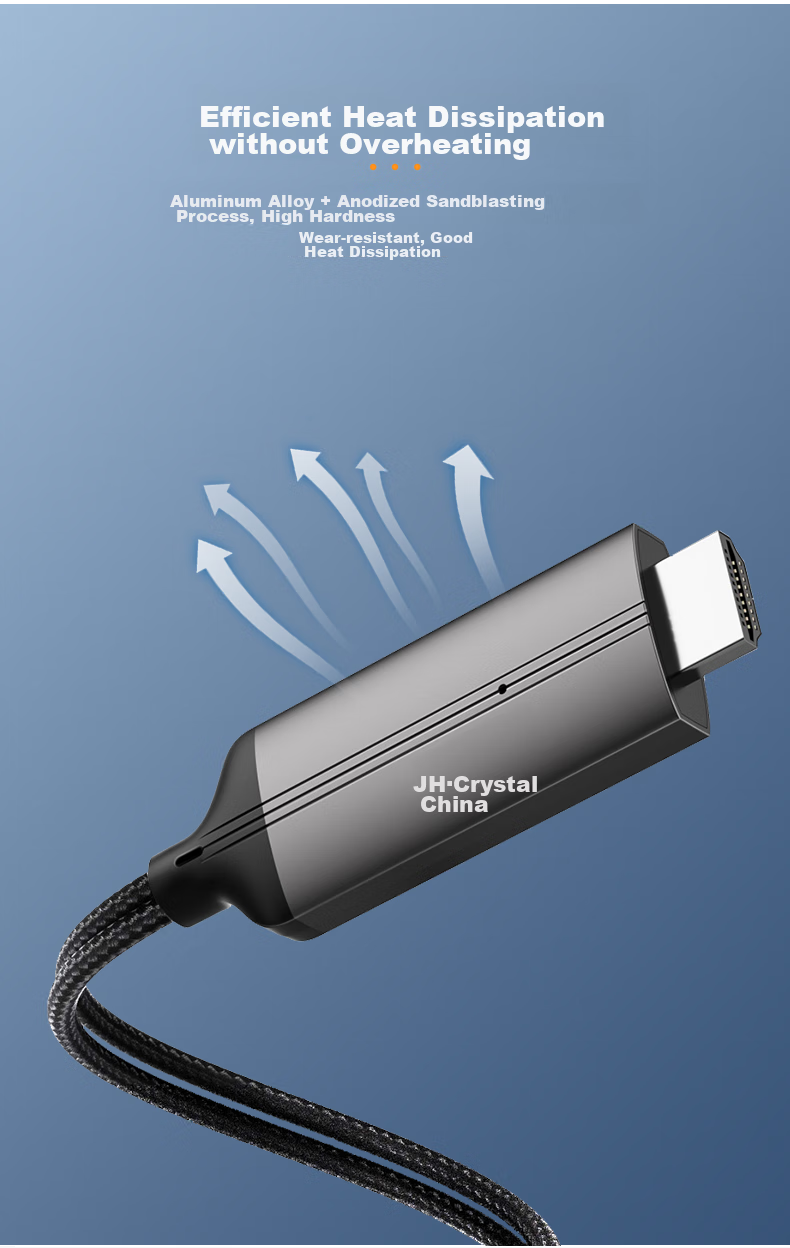 Jinghua Wired Screen Mirroring Adapter, Phone Screen Mirroring Cable, Three-In Screen Mirroring, Apple Lightning, Android Type-C to HDMI, High-Definition Conversion, Phone to TV And Monitor Connection, Z505G 8