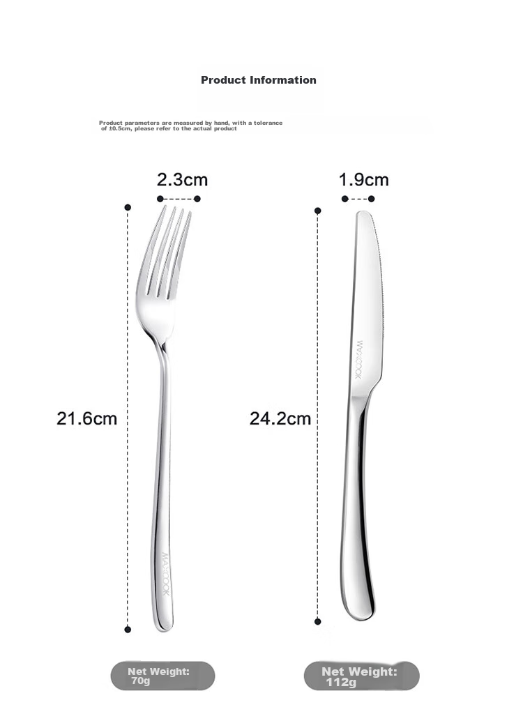 MAXCOOK 304 Stainless Steel Knife And Fork Set, Cutlery Two-Piece Set, Western Tableware MCGC352 10