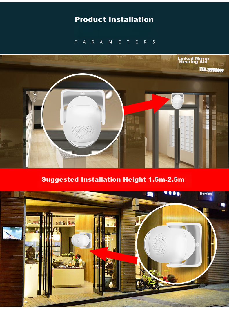 LFang Doorbell Sensor, Split-Type Shop Entrance Welcome Sensor, Two-In with Remote Control 18