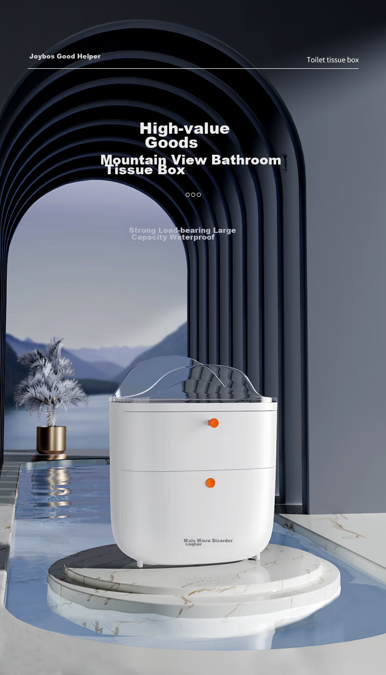 Jiabangshou Bathroom Toilet Paper Holder, No-Drill Wall-Mounted Tissue Box, Toilet Paper Rack, Bathroom Storage Item, Tissue Dispenser 1