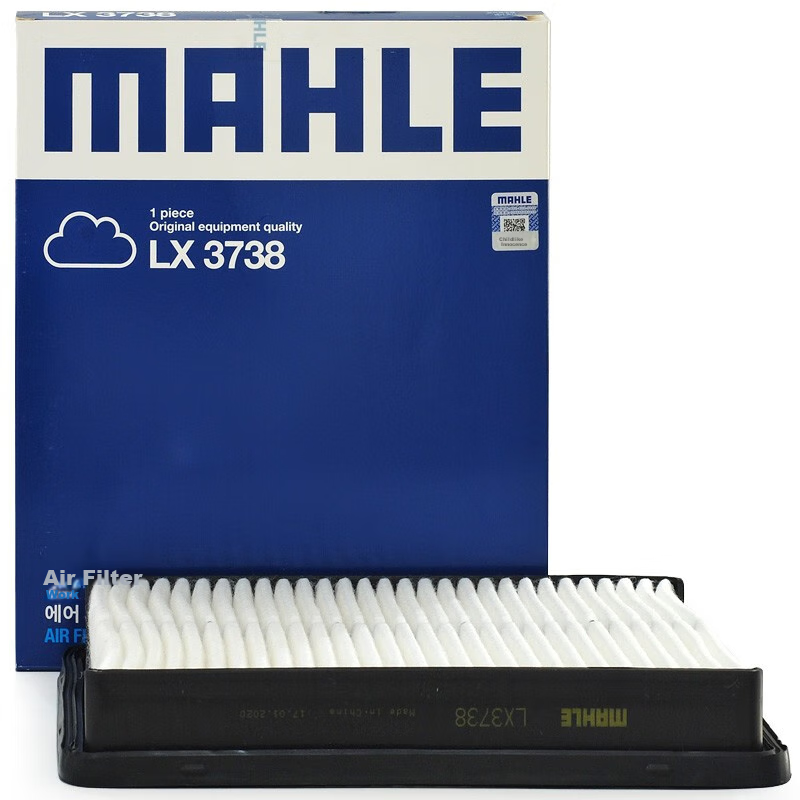 MAHLE Air Filter Element LX3738 (For IX35/Smart Run/Eighth Generation Sonata, Original Square-Shaped 2.0L/2.4L)