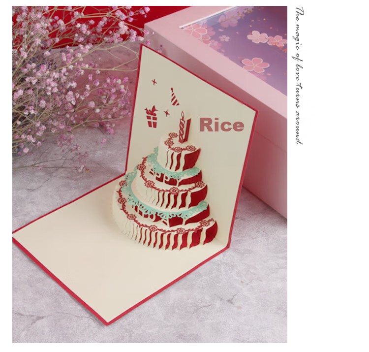 TaTanice Birthday Greeting Cards, Birthday Gift Cards, Blessing Cards, Wish Cards, Holiday Cards for Teachers, Creative Children's Classmate Cards, Birthday Gifts, 2 Red + 2 Blue 6
