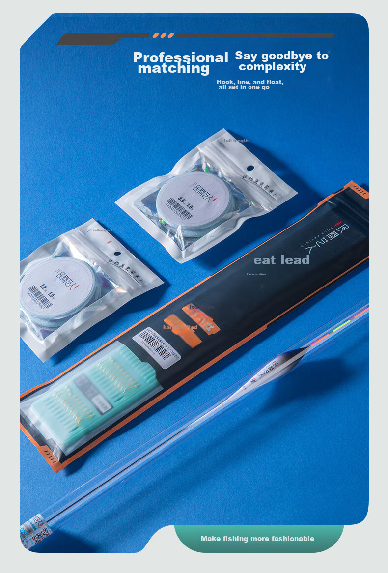 Minjianyiren Fishing Line Set with Hooks, Floats, Pre-Tied Main Line, Double Hooks, Subline, Crucian Carp Fishing Kit for Beginners 3