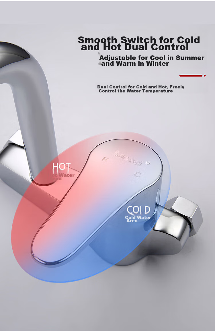 Larsd Wall-Mounted Kitchen Faucet, Hot And Cold Rotatable Sink Mixer Tap for Balcony, LD75032 11