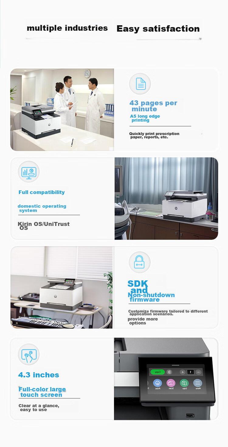 HP 3388sdw Color Laser Wireless Duplex Multifunction Printer, Home Duplex Printing, Continuous Copying And Scanning All-In Printer, Office Printer, One-Year On-Site Service 8