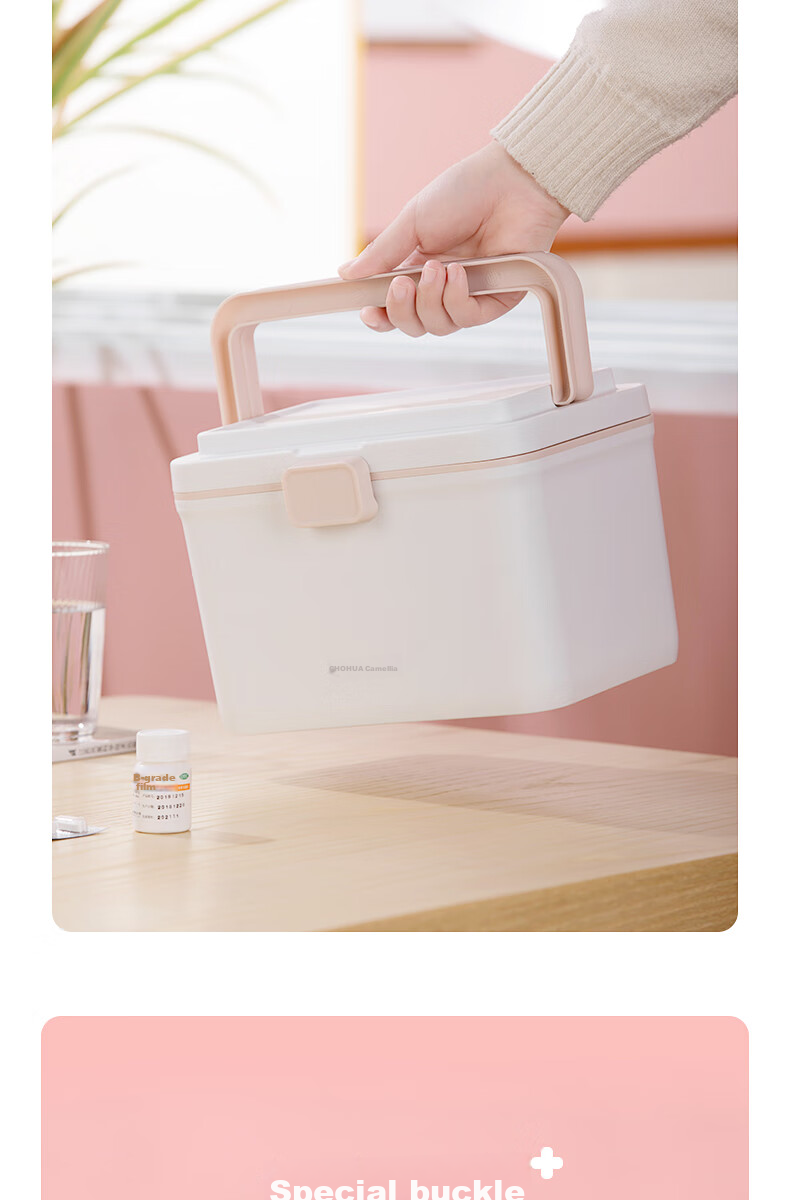 CHAHUA Medical Storage Box, Portable Multi-Layer Medicine Organizer, White, for Home Use, 1 Piece 9