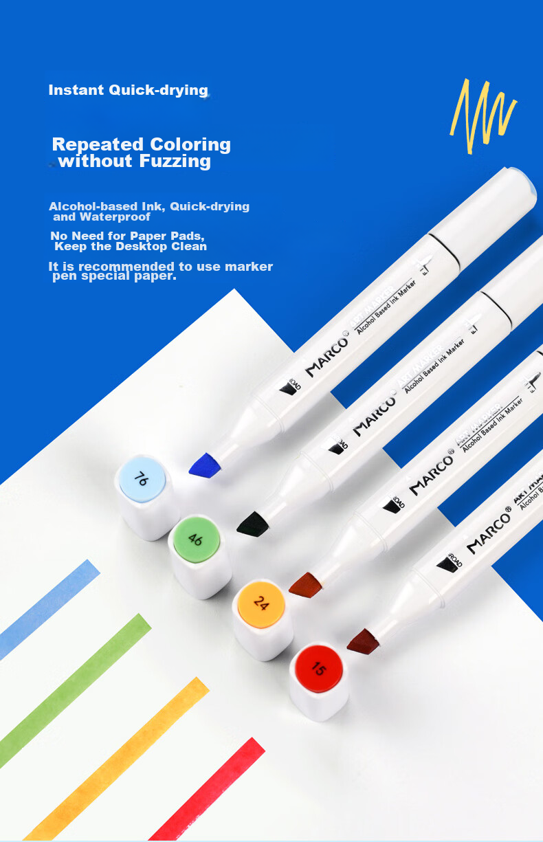 MARCO Dual-Tip Alcohol-Based Markers, 36 Colors, Quick-Drying Design for Students And Children, Professional Art Watercolor Pens, Painting Pigment Set, Gift for Back-To, Watercolor Pens for Art Educatio 6
