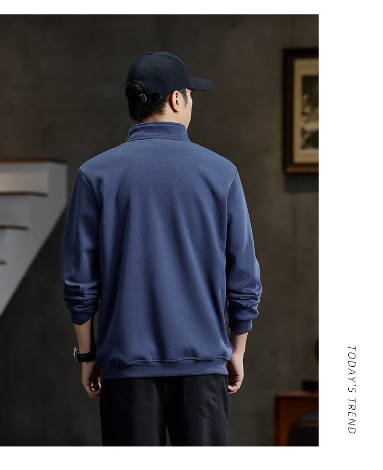 JEEP High-End Stand-Collar Sweatshirt for Men, Spring And Autumn 2026, Loose-Fitting Sports Polo Shirt with Collar, Long-Sleeve T-Shirt Top for Me 14