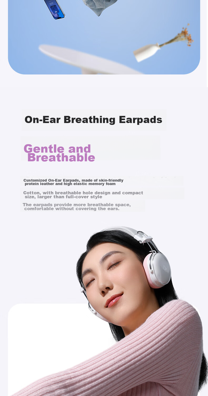 ACEFAST Speed Boost [Subsidy] Seven-Day Headphones, Bluetooth Gaming ANC Noise Reduction, Colorful Stylish Small Head with Replaceable Ear Cups, Ideal Gift Choice 18