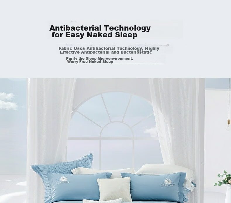 Shuixingjiafang Bedding Set, 60-Count Long-Staple Cotton, Chinese Embroidery Style, Xinjiang Cotton Duvet Cover And Fitted Sheet, Luxury High-End Gift Box Set for 1.5m Bed - Swan Blue 15