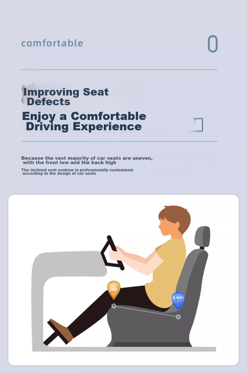 HELLOLEIBOO All-Season Car Seat Cushion for Short Women, Driver's Seat Height-Increasing Pad for Interior 16