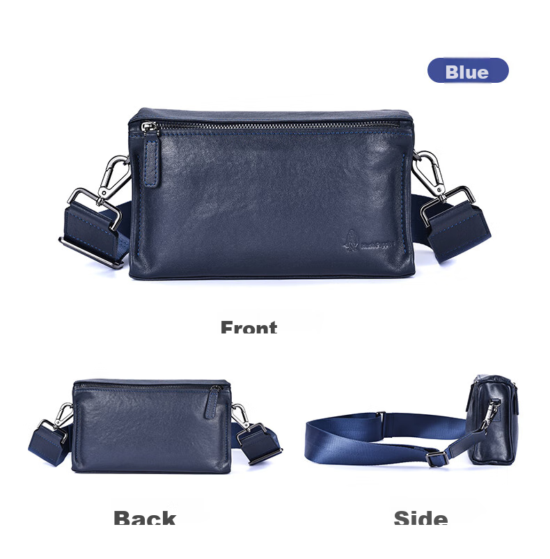 Hush Puppies Narrow Strap Crossbody Shoulder Bag First Layer Cowhide Men's Large Capacity Vintage Messenger Bag Casual Simple Birthday Gift 13