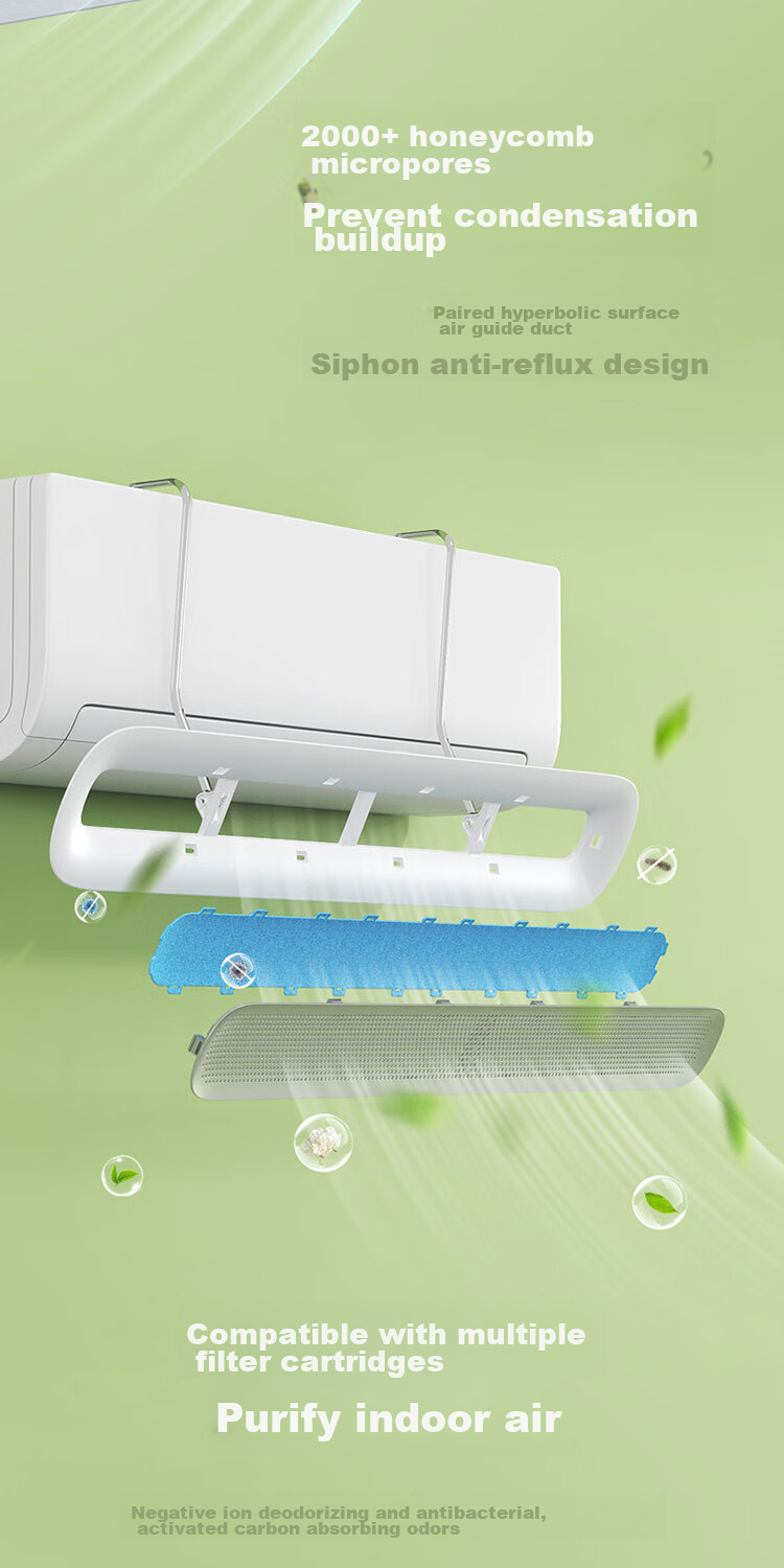 Ecoco Air Conditioner Wind Shield No-Installation Anti-Direct Blow Maternity Cold Air Outlet Hanging Deflector Panel 11