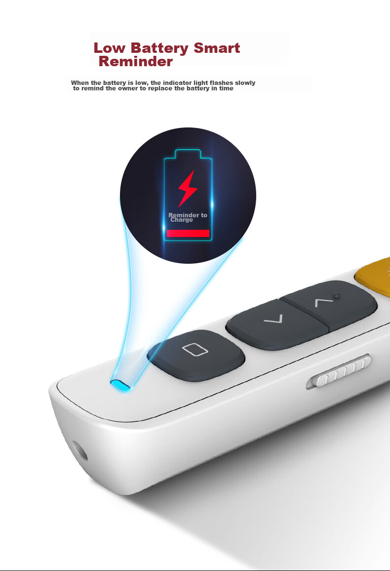 NORWII 100-Meter Remote Control PPT Seewo Page-Turning Pen for Teachers, Button Laser Pointer, Multimedia Volume Control, Wireless Presenter, Projection Pen N29 Red Light White 4
