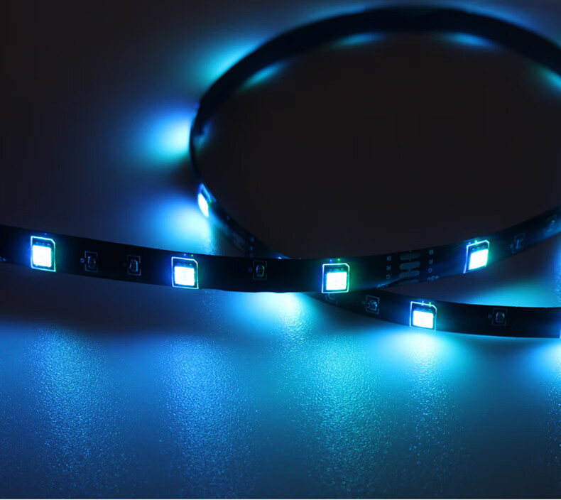 Kaiju Colorful RGB LED Strip App Music Sensing Computer Desktop Self-Adhesive Light Strip, 5V Colorful Mobile Bluetooth, 5-Meter Light Strip + Adapter + Remote Control 4
