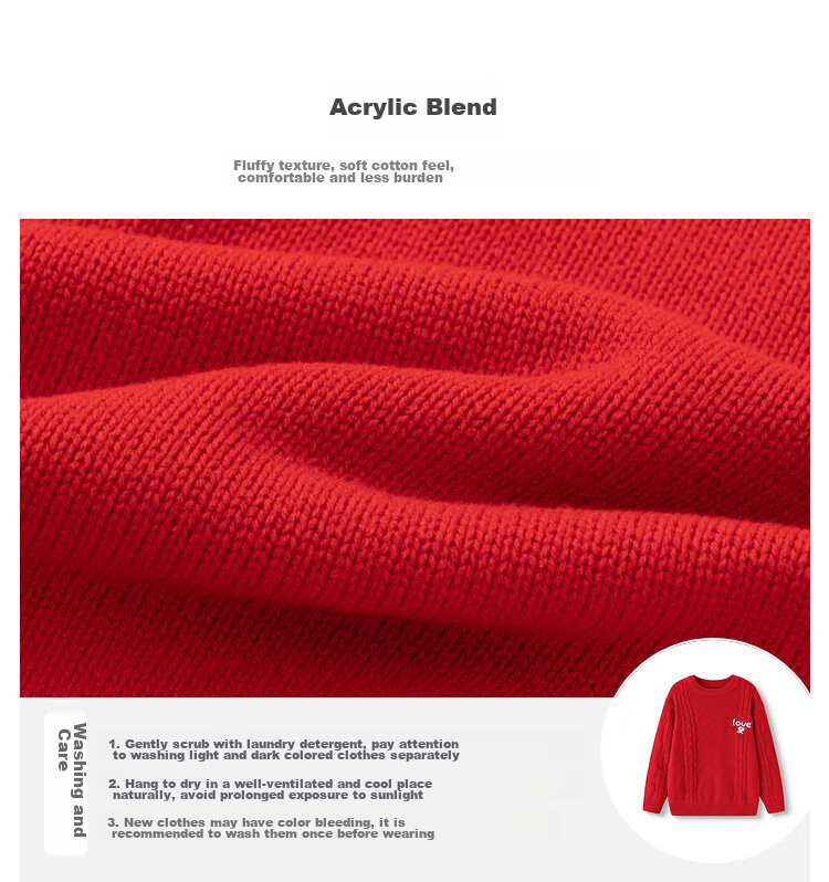 BALABALA Children's Clothing, Kids' Sweater for Boys And Girls, Autumn And Winter Parent-Child Pullover Knit Sweater, New Year's Outfit, 208125103203 7