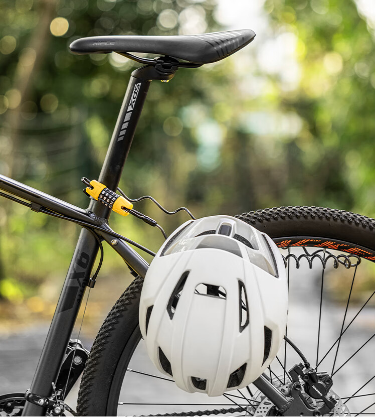 Move Iron Bicycle Lock, Password Lock, Portable Helmet Four-Digit Combination Lock, Electric Bike Motorcycle Luggage Steel Wire Cable Lock, Cycling Equipment Accessories 14