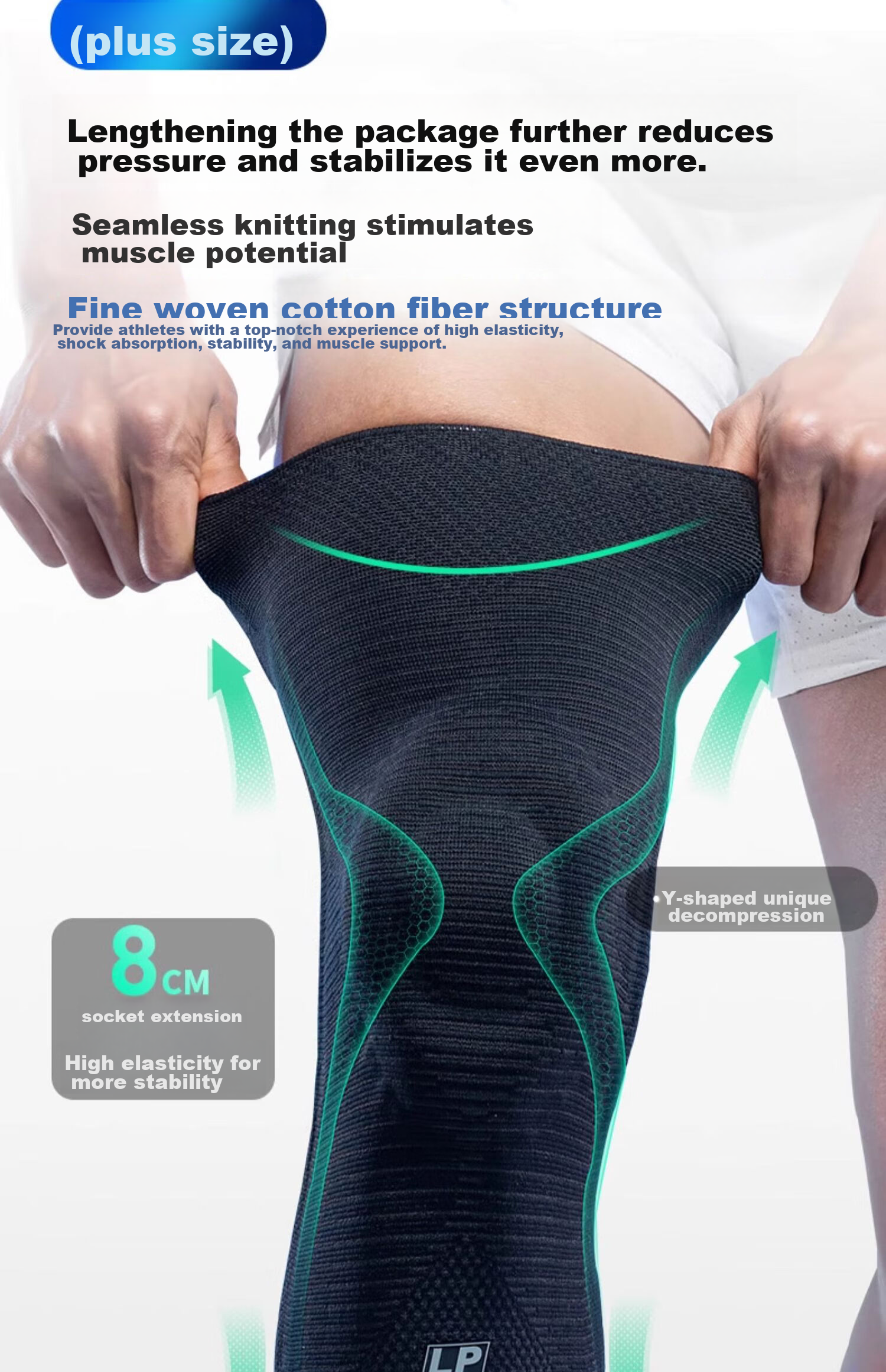 LP Knee Brace for Sports, Basketball-Specific Meniscus Patella Running Equipment, Professional Knee Support for Men And Women, Badminton Hiking Gear 10