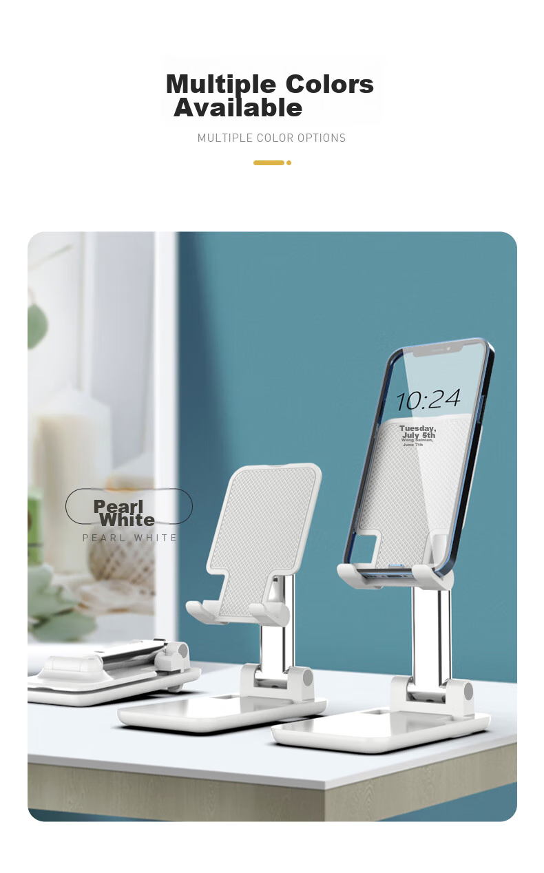 JPLAYER Phone Stand, Desktop Live Streaming, Portable Foldable Adjustable Height, IPad Tablet Lazy Stand, Bedside, Internet Celebrity, TikTok Watching, Binge-Watching Videos, Online Classes, Black 10