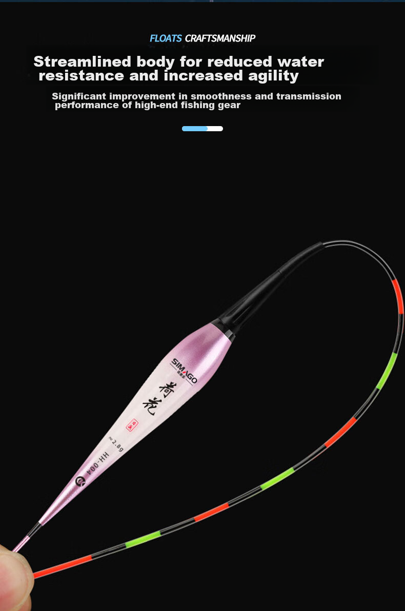 SIMAGO Luminous Fishing Float with Bite Indicator, Color-Changing, Gravity-Sensing, Ultra-Bright Electronic Float, Highly Sensitive, Invisible When Submerged HH-01 12