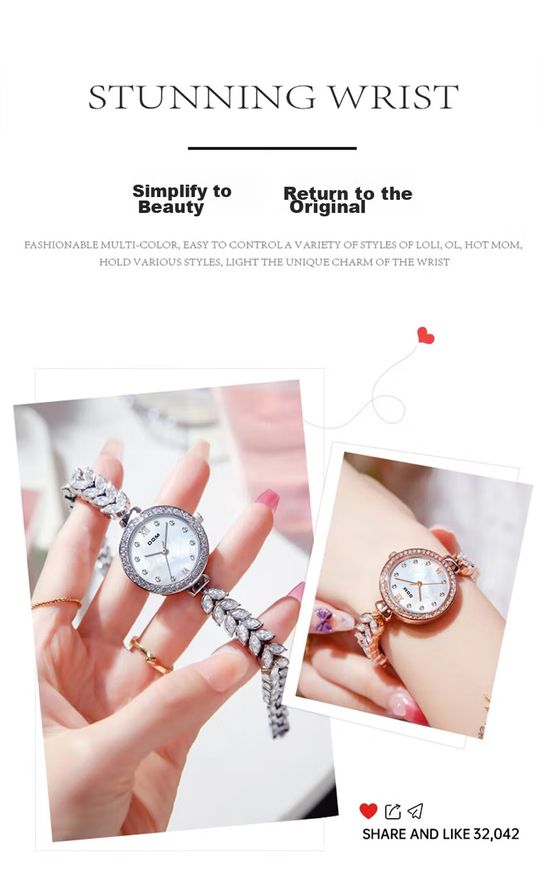 DOM Ju Jingyi's Same Style Mermaid Watch, Women's Light Luxury Exquisite Niche Small Dial, New Year's Day Gift for Girls 3