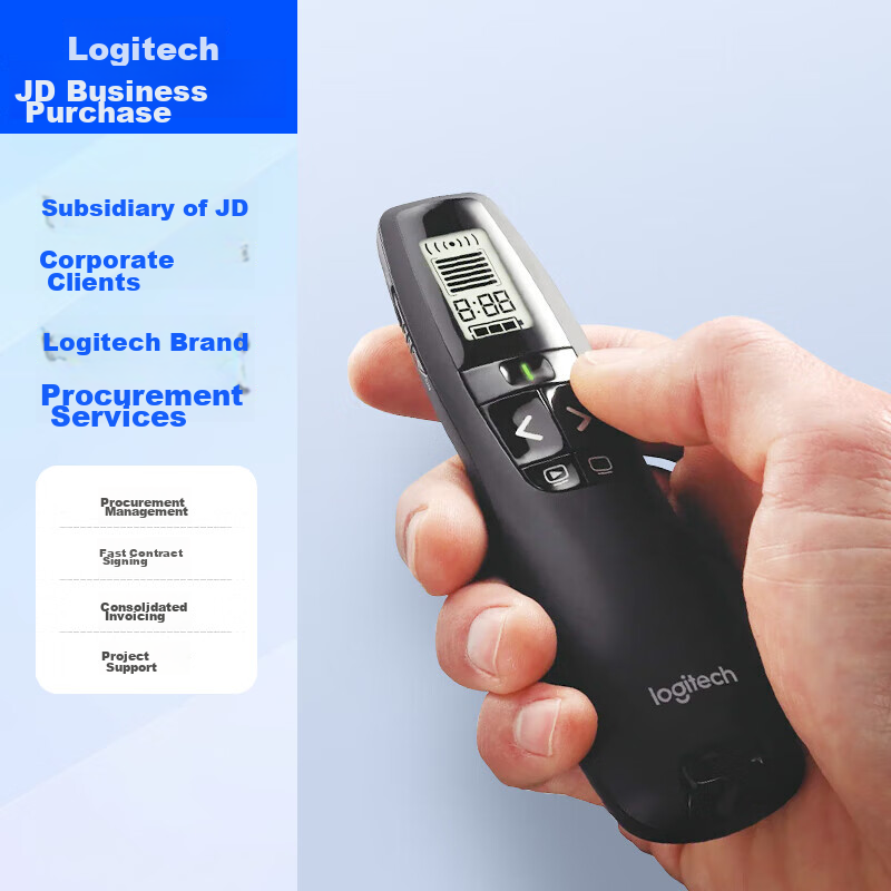 Logitech R800 Enterprise Wireless Presenter, PPT Page Turner, Business Office Presentation Remote, Laser Pointer