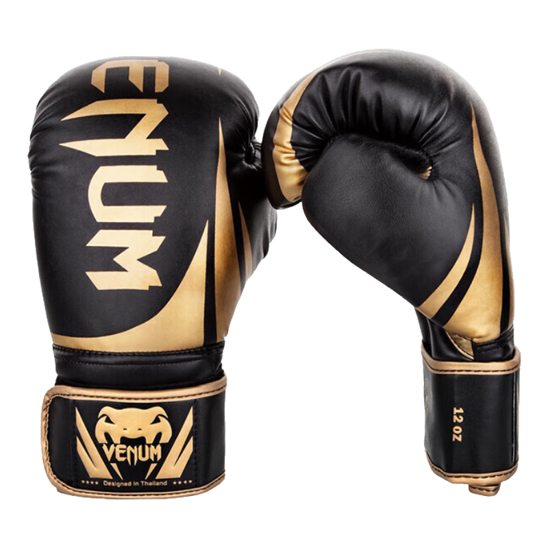 VENUM CHALLENGER 2.0 Boxing Gloves, Training Muay Thai Fighting Gloves, Challenger 2.0, Black And Gold, 12OZ