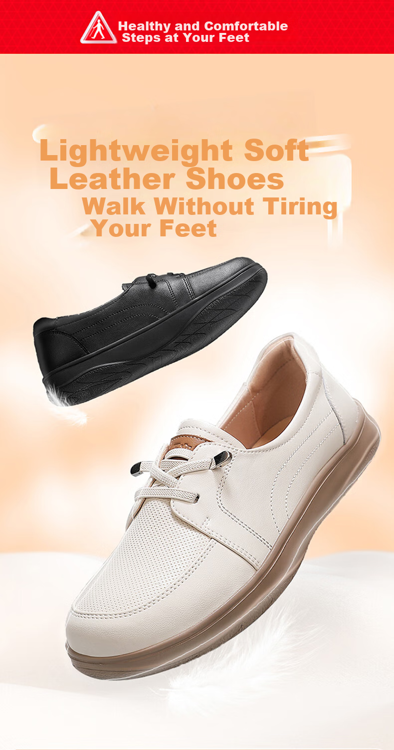 Zulijian Elderly Women's Shoes, Autumn Season, Shallow Mouth Flats, Casual Leather Shoes, Middle-Aged And Elderly Mom Shoes, 8691K Black, Size 37 1