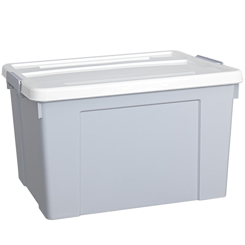 Qingye Mu Large Plastic Storage Box with Wheels, 70L Capacity, Gray Color, 1 Piece