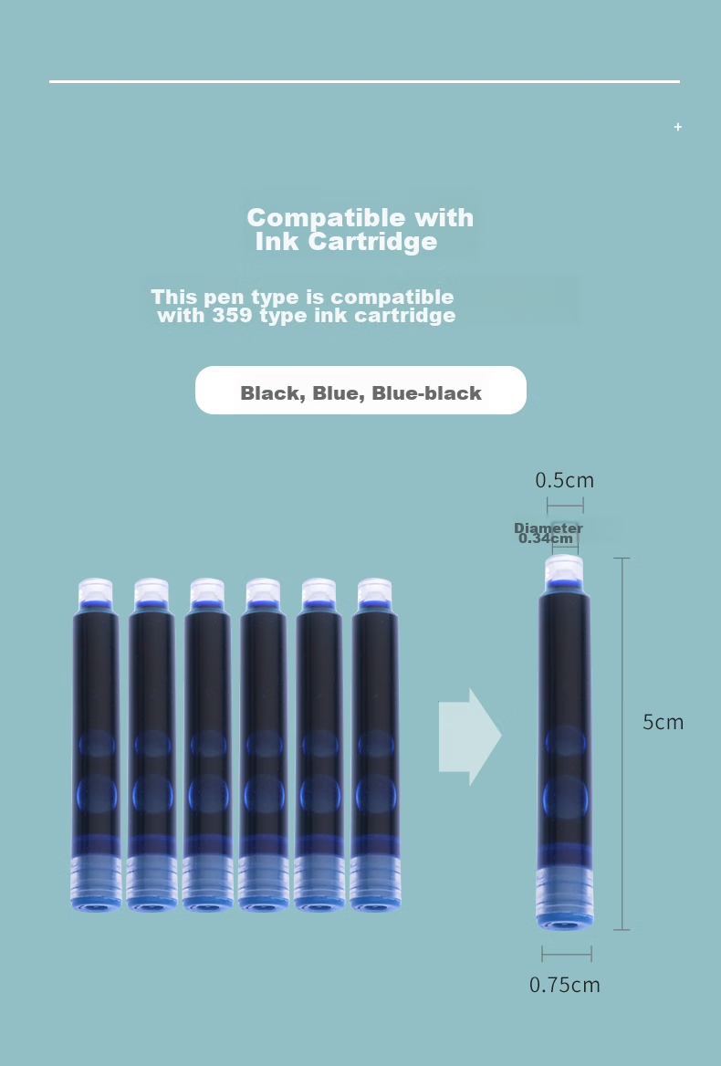 HERO Fountain Pen 359 Ergonomic Design, Soft Black/blue Random Color, EF Nib Thin/Thick Plate Craftsmanship, Student Calligraphy Fountain Pen, Iridium Gold Fountain Pen, Signature Pe 8