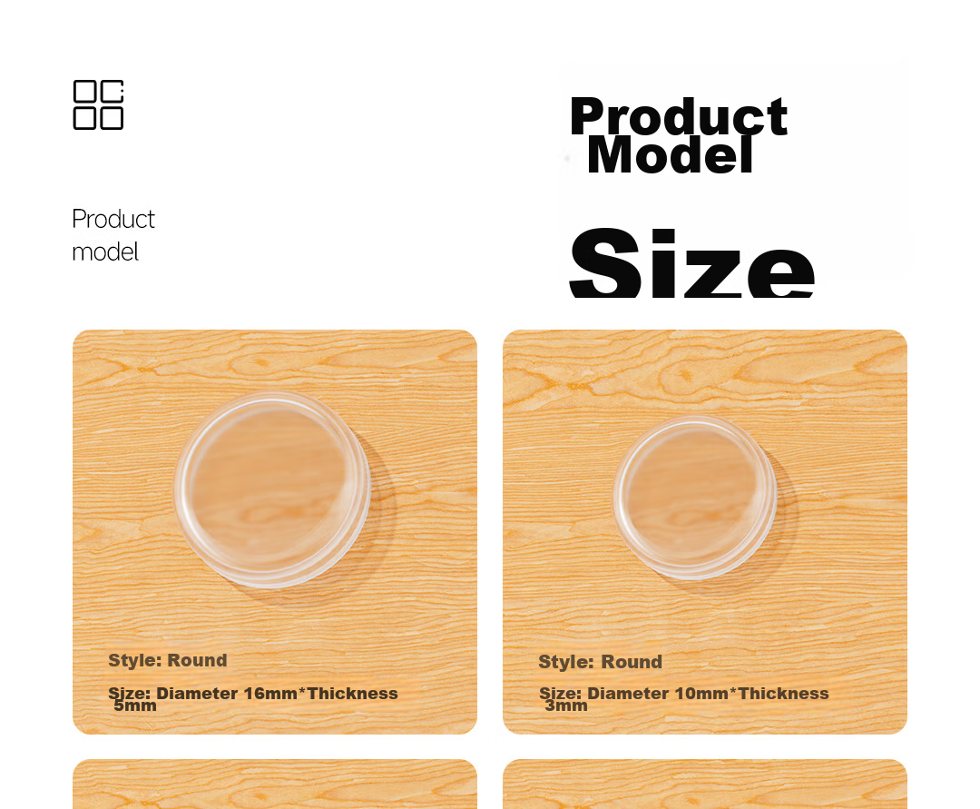 Silicone Anti-Collision Sticker, Transparent Silicone Anti-Collision Particles Door Handle Anti-Collision Pad Anti-Collision Door Gadget Anti-Bump Silicone Protective Strip, Flat Φ12mm*4mm 26