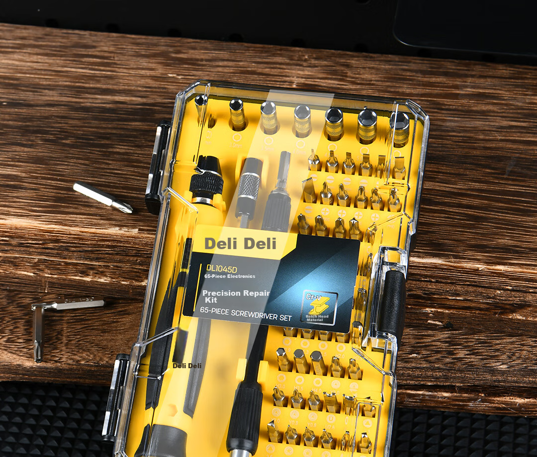 Deli Multifunctional Precision Repair Electronic Screwdriver Set, 65 Pieces, Mobile Phone Repair Screwdriver Kit 3