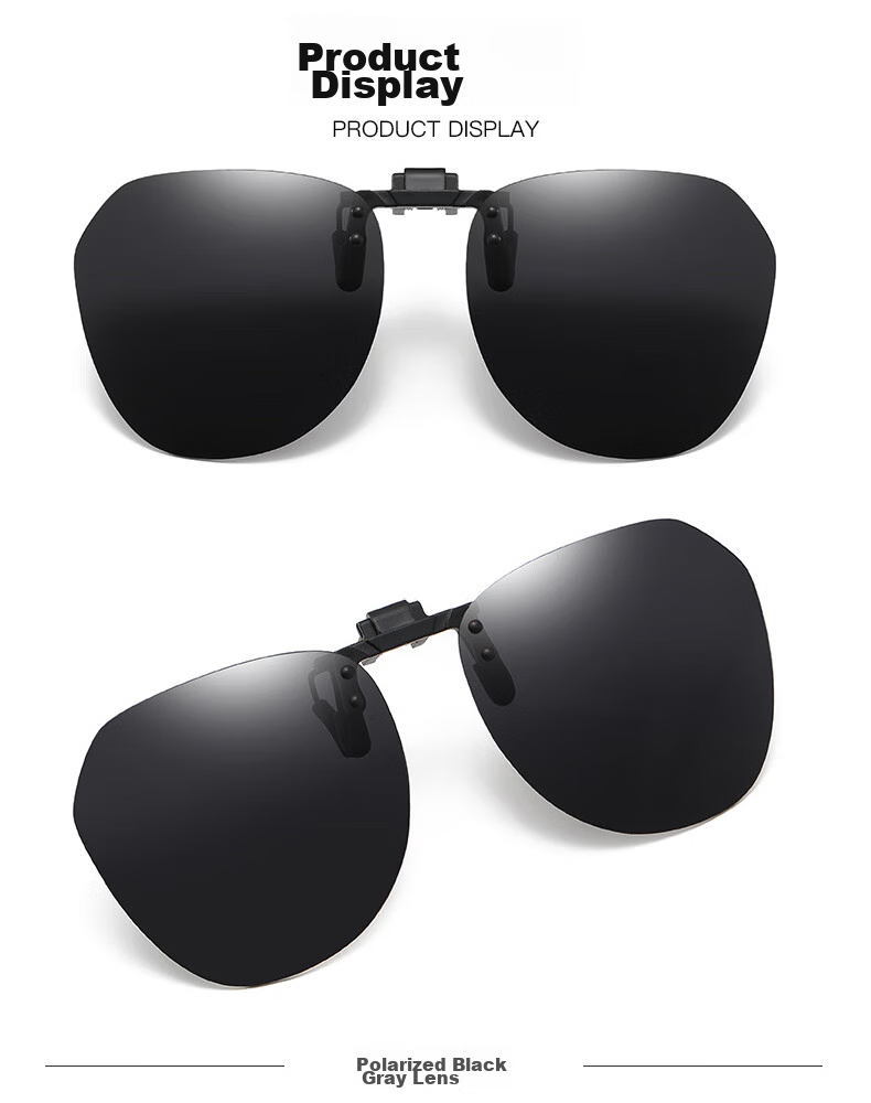 Angelamiao Sunglasses Clip for Men, Ultra-Light Driving UV Protection Polarized Clip-On Sunglasses for Women, Can Be Used with Prescription Glasses 12