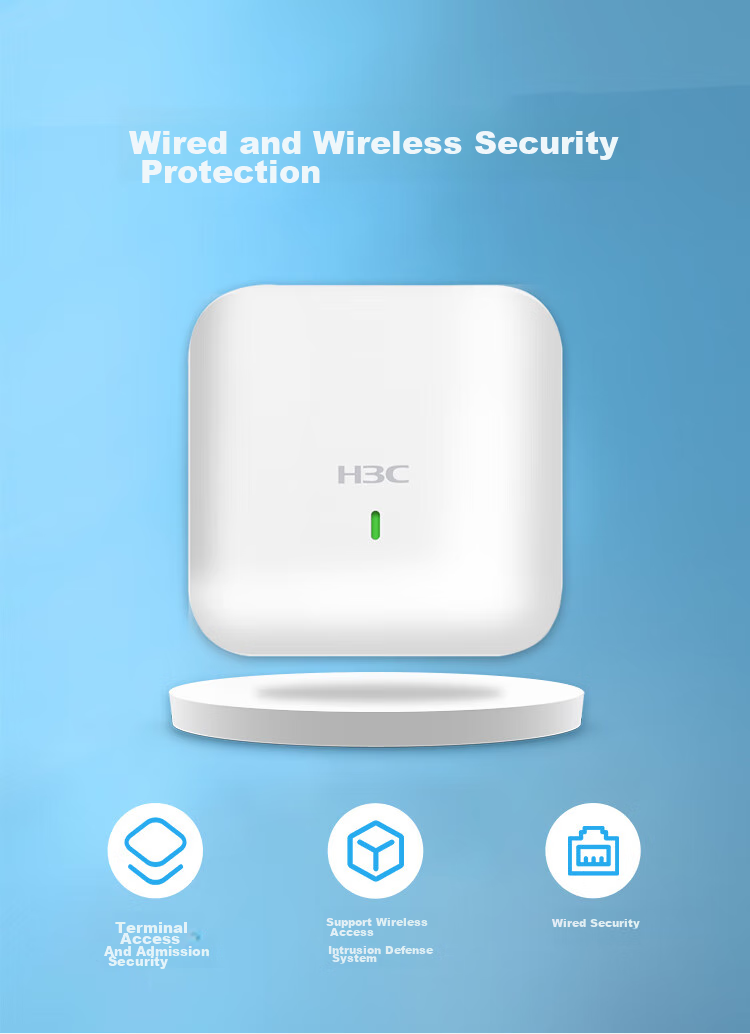 H3C WiFi6 Wireless AP 3000M Dual-Band Four-Stream Dual Gigabit Indoor Ceiling-Mount Enterprise-Level Whole-Home 5G High-Speed Wireless Access Point Supports 80 Devices WA6320-SI-H20 5
