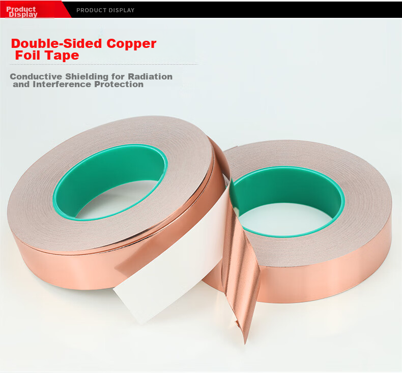 Oumai Double-Ended Copper Foil Tape, 10mm*20m, 0.065mm Thickened Pure Copper, Double-Sided Conductive, High-Temperature Resistant, Electromagnetic Shielding Tape, Radiation Protectio 4