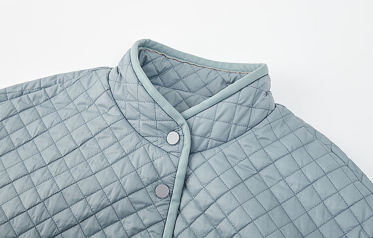 Dme [Quilted Diamond-Patterned Cotton Coat] Winter Stand-Collar Loose Drop-Shoulder Anti-Chafe Padded Jacket for Women, Mid-Length Style, Black, Size M 18