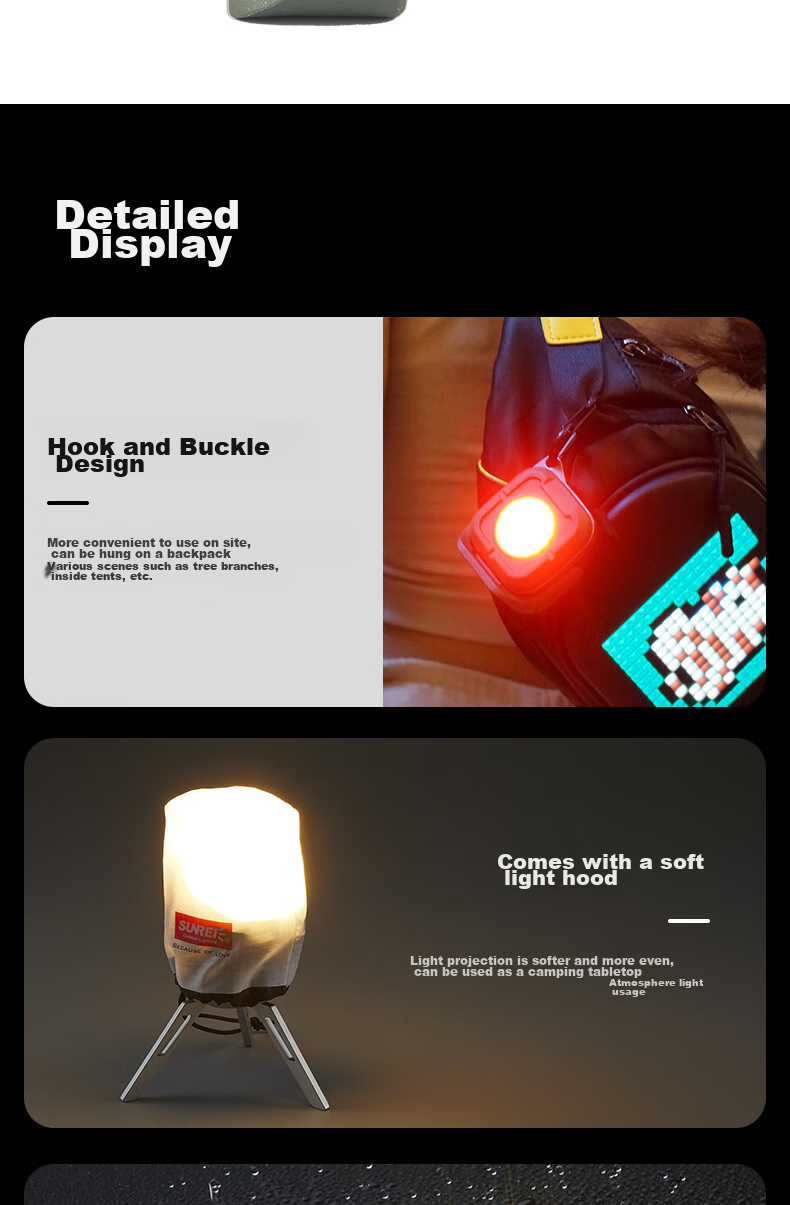 Shanlishi C500 Mini Portable Light, Hiking Camping Lantern, Multifunctional Outdoor Tent Lamp, Outdoor Lighting 9