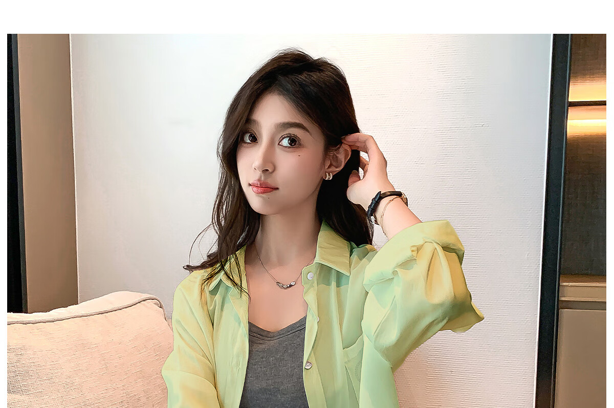 Halo Queen Long Sleeve Shirt Women Spring Autumn Mint Mambo Loose Premium Thin Jacket H13QC2955 20