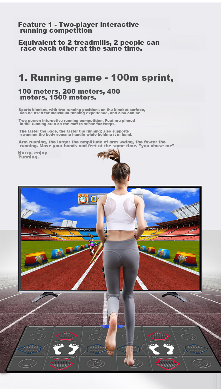 [Children's Birthday Gift] HongTai Double Wireless Dance Mat, Home TV Motion Sensor Camera, Running Mat 11