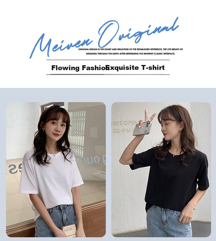 Nanjiren Premium Cotton Short Sleeve T-Shirt Vest for Women Summer Thin Solid Color Half Sleeve Top Wearable Inside and Outside M 1