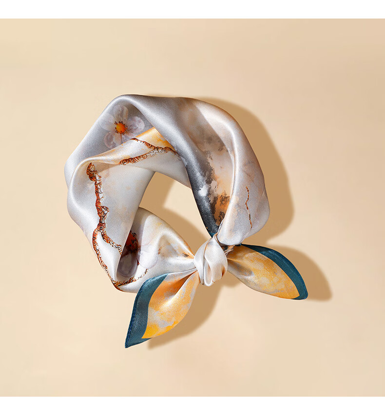 Hangsifu Silk Scarf, Mulberry Silk Neck Scarf for Women, Inner Wear, Neck Protection, Small Square Scarf, Scarf, Practical Birthday Gift for Mom 10