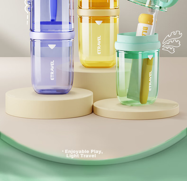 Etravel Travel Convenient Children's Mouthwash Cup, Toothbrush Cup, Baby Washing Cup Set, Empty Cup, Lime Gree 2