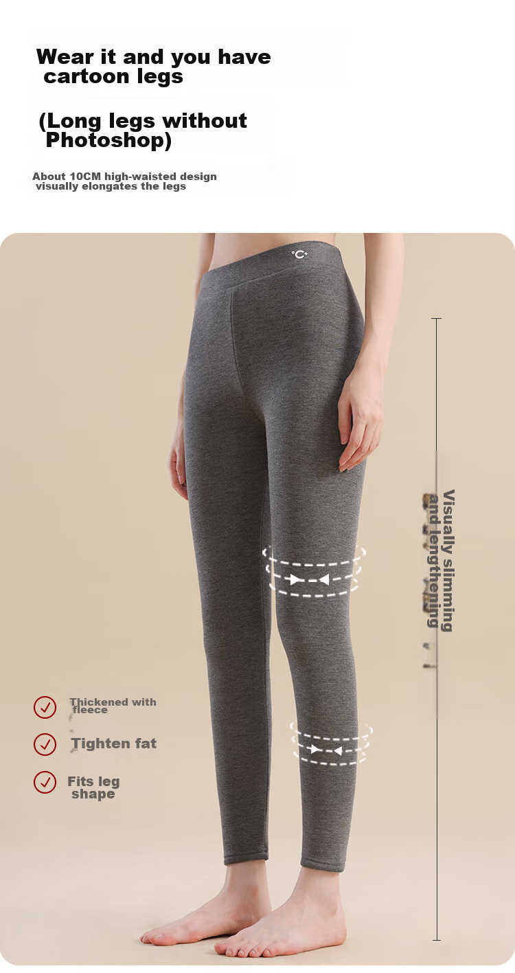 MiiOW Fleece-Lined Leggings for Women, New Style for Autumn And Winter 2026, Thick Warm Flat-Front Brushed Fleece-Lined Leggings for Outer Wear 7