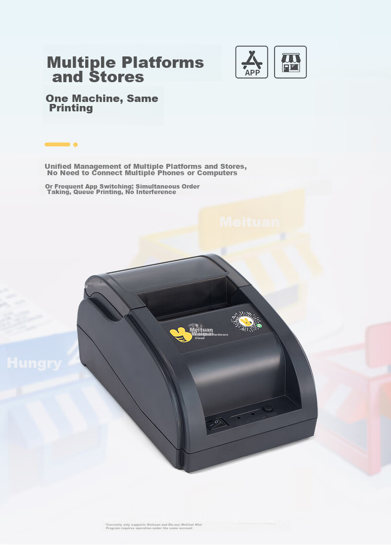 Youku [Supports JD Takeout] Fully Automatic Takeout Printing Machine, Wireless WIFI Bluetooth Meituan Eleme Restaurant Pharmacy Thermal Receipt Cloud Printer 9