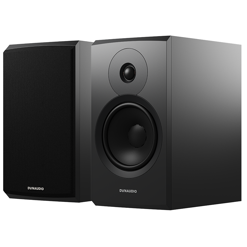 DYNAUDIO Concept Series Emit 20 HiFi Passive Bookshelf Speakers, Wooden, 2.0 Channel, Matte Black, One Pair