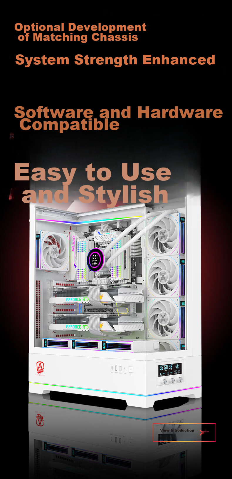 AOC AT360FW/93 White 12CM Desktop Case Cooling Fan Triple Pack ARGB Sync/No Wired Cable Connection/Aggressive Dual Ball Bearings/Speed Display 7