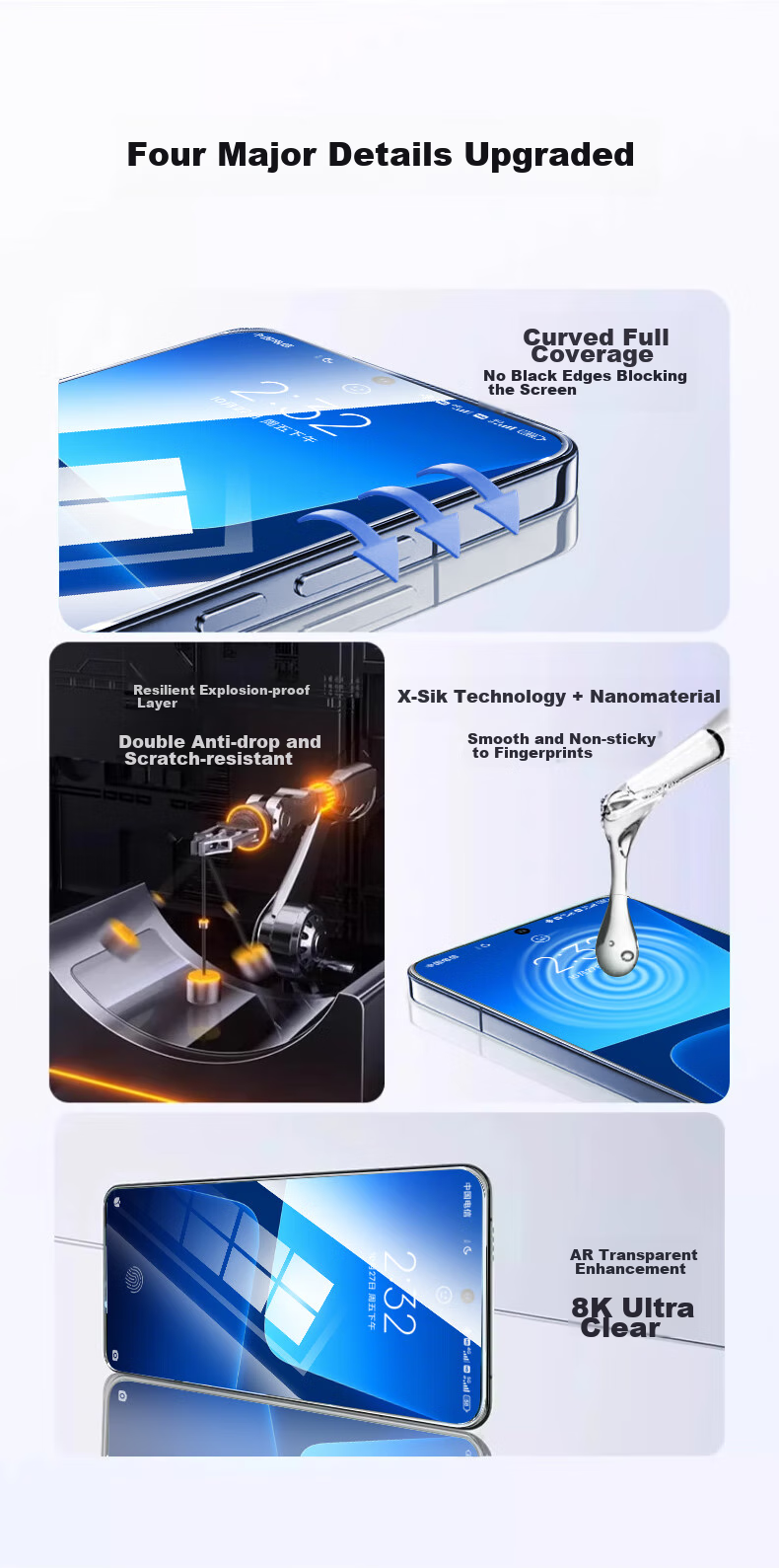DIVI [Value Pack of 2] Screen Protector for Xiaomi 14 Pro/Ultra, Xiaomi 15 Pro/Ultra Tempered Glass Film, Soft Film, Full-Screen Fit, HD Clear, Anti-Fingerprint Protective Film 4