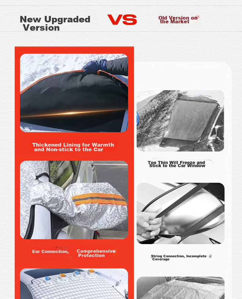 Xianniao Car Front Windshield Snow Cover, Thickened Half Cover, Winter Season Anti-Snow, Anti-Frost, Anti-Freezing Glass Cover 2